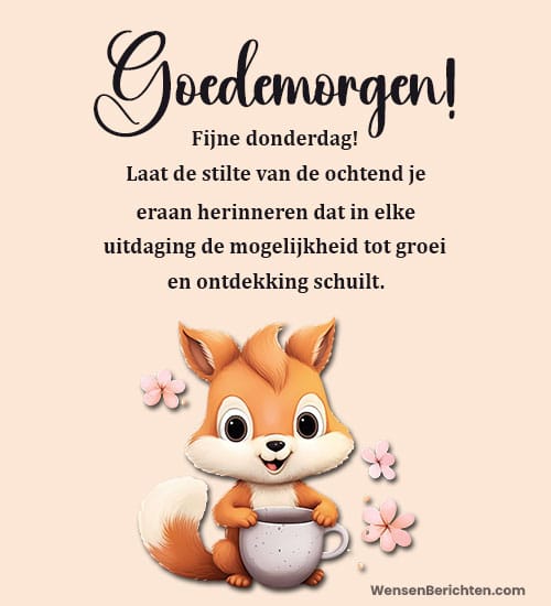 Goede-Donderdag-Ochtend-Citaten-Mediterende-Eekhoorn-Koffie
